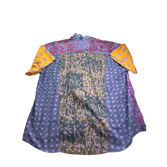 Vintage Pacific Line Mens Button Front Hawaiian Shirt XL Mixed Patterns Cotton - Picture 2 of 5